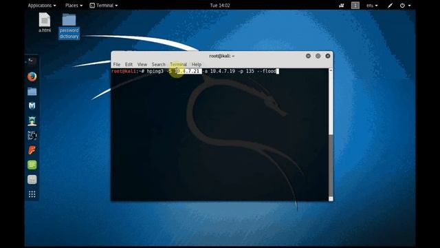 PenTesting Tutorial 15 - DoS Attack (SYNFlood) by using Hping3 смотреть онлайн