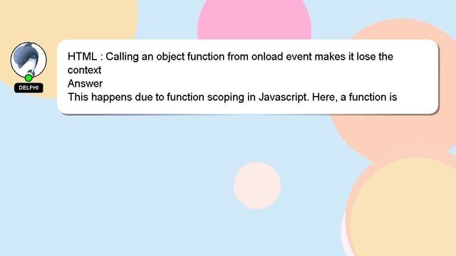 HTML : Calling an object function from onload event makes it lose the context смотреть онлайн