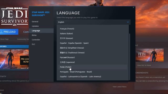 How To Change Language Star Wars Jedi: Survivor