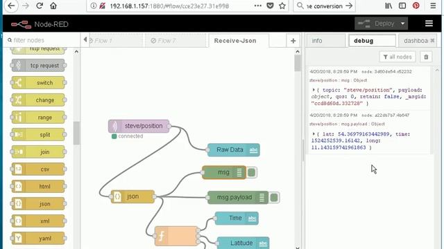 Receive JSON Data Over MQTT with Node-Red смотреть онлайн