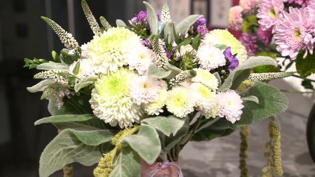 Свадебный букет из хризантем