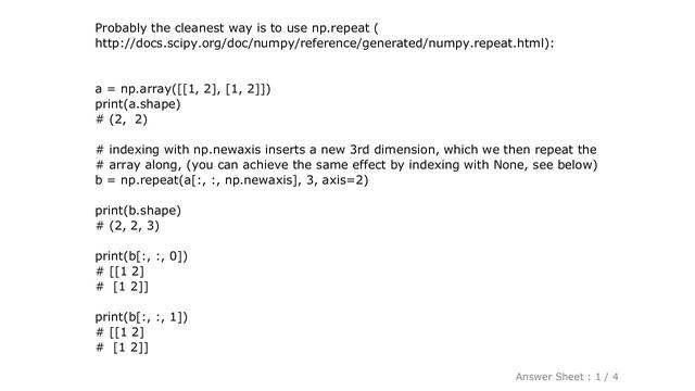 PYTHON : How to copy a 2D array into a 3rd dimension, N times? смотреть онлайн