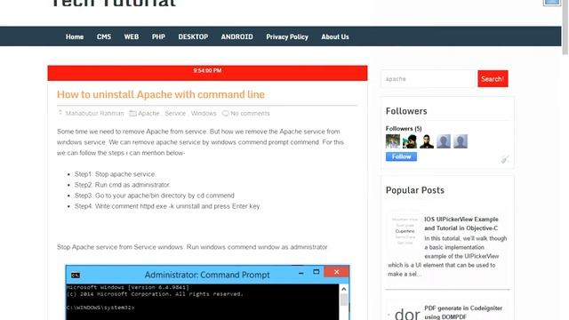 How to uninstall Apache from service with command line(Bangla) смотреть онлайн