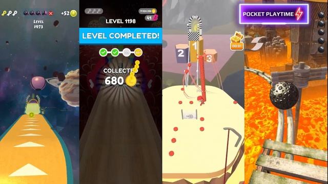 Action Balls vs Going Balls vs Bridge Race vs Rollance - All level gameplay Android, IOS смотреть онлайн