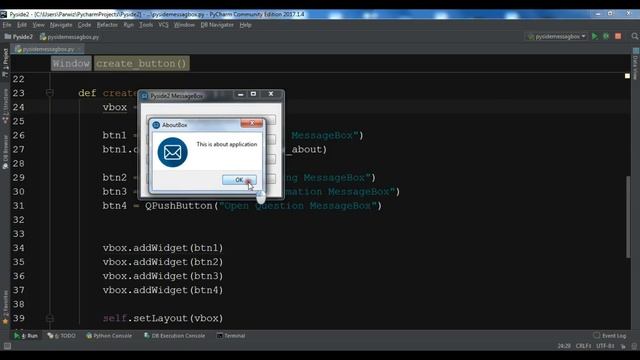 Python Tutorial - Creating QMessageBox with Pyside2 смотреть онлайн