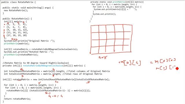 Java Program to Rotate Matrix By 90 Degree clockwise and Counterclockwise|Rotate Matrix By 90 Java смотреть онлайн