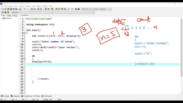 Lecture 12: do while loop | Fibonacci series using do while loop in C++ смотреть онлайн