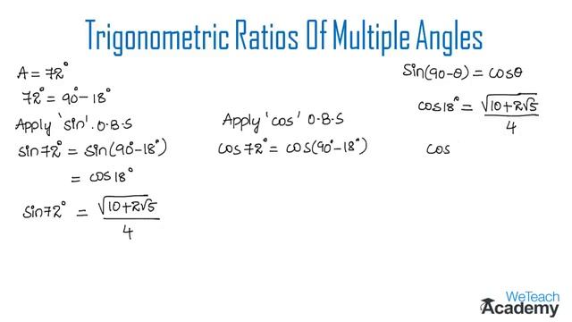 Find The Values Of Sin 72° and Cos 72° / Maths Trigonometry смотреть онлайн