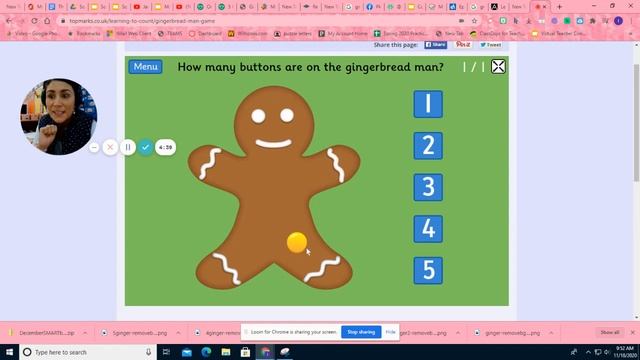 The Gingerbread Man Game   Counting, Matching And Ordering Game