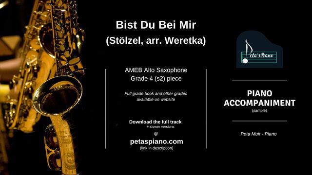 Bist Du Bei Mir (Stölzel, arr. Weretka) - Piano Accompaniment (sample) смотреть онлайн