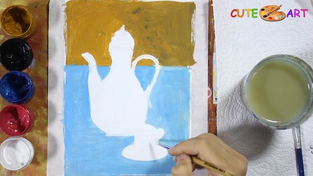 Как нарисовать ЧАЙНИК И ЧАШКУ Натюрморт смотреть онлайн