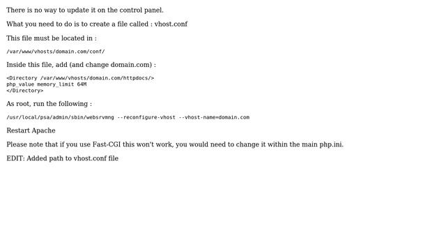 DevOps & SysAdmins: How can I increase PHP memory limit in Plesk? (4 Solutions!!) смотреть онлайн