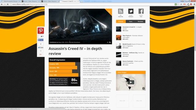 Gonzo - Review responsive magazine Wordpress Theme смотреть онлайн