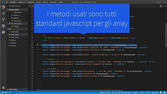 Vue 2.x (corso base) ITA 6: v-for смотреть онлайн