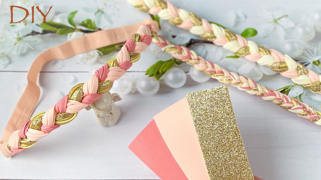 Вместо цветов - Косичка из фоамирана Повязка на голову Своими руками Diy Craft Eva Foam Sheets