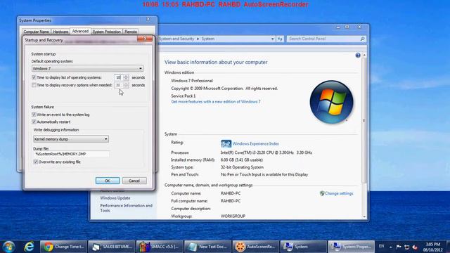 Change Time to display list of operating systems & Recovery Options in Windows 7 смотреть онлайн