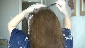 Второе окрашивание волос в средне-русый.
