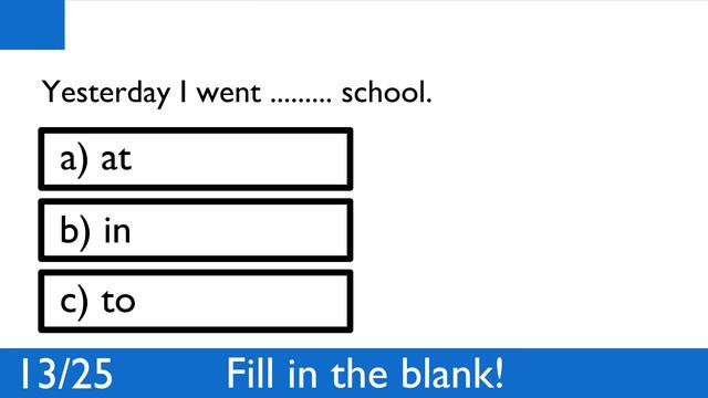 Prepositions in, to, at | Grammar test смотреть онлайн