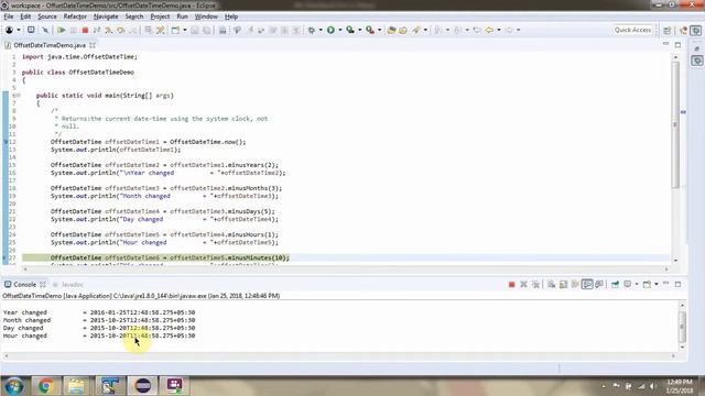 How to subtract year, month, day, hours, etc using minus methods of OffsetDateTime Class? смотреть онлайн