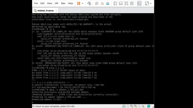 Instalasi WEBMIN di DEBIAN 10 смотреть онлайн
