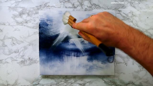 Painting Blue Tree Landscape In 4 Simple Colors | Easy Acrylic Art For Beginners