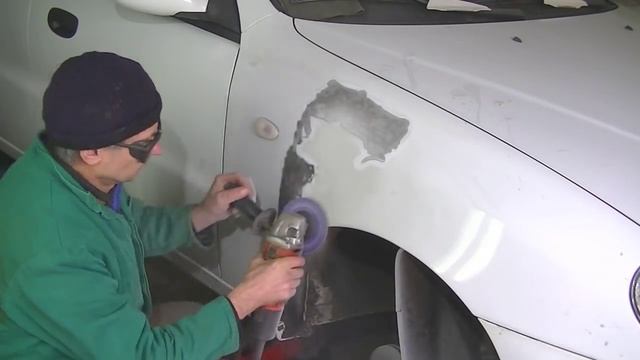 Ланос . Рихтовка крыла . Кузовной ремонт . смотреть онлайн