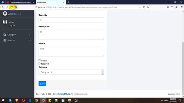 Build Completed Ecommerce with JSP-Servlet and Hibernate - Part 13 - Product Management смотреть онлайн