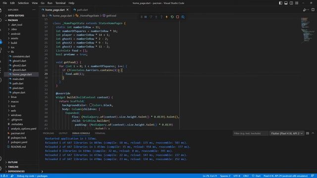 Flutter Game - Pacman. Create food смотреть онлайн