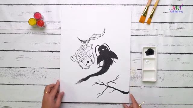 Инь Янь Рыба. Акриловая живопись, рыбы. Картина своими руками. Искусство Инь Янь. @createamiracle смотреть онлайн