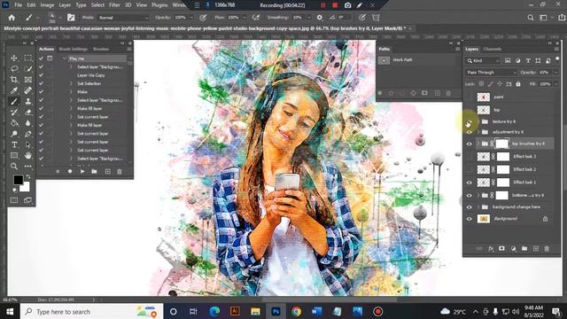 Paint Portrait Photoshop Action смотреть онлайн