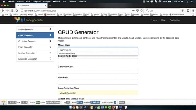 WebProgramming with Yii2 - Gii смотреть онлайн