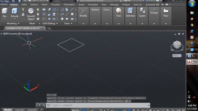 Part #1 Belajar AutoCAD 3D (Perintah Dasar) смотреть онлайн