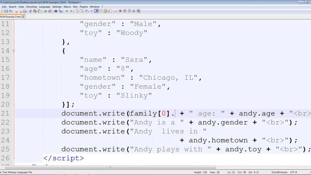 JavaScript - An Array of JSON Objects смотреть онлайн