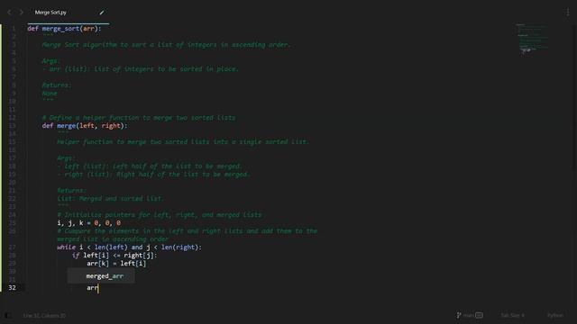 Merge Sort Code in Python | Sorting Algorithms | Python Coding Tutorial | Python Coding Interview смотреть онлайн