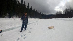 РЫБАЛКА НА ТАЁЖНОЙ РЕКЕ. ЛОВИМ ХАРИУСА В КОНЦЕ МАРТА. ВЕСЕННЯЯ ТАЙГА ТАЕТ НА ГЛАЗАХ!