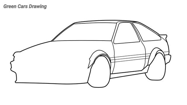 How To Draw A TOYOTA COROLLA AE86 HACHIROCU Initial D | Drawing Toyota Trueno Ae86 Step By Step
