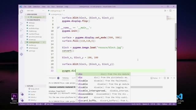 Part 1 : Make your own version of Sanke Game using Python ll Learn Python ll Python project ll смотреть онлайн