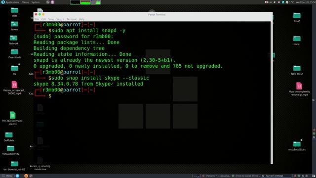How to Install Skype with Snap Manager on Parrot Security Linux смотреть онлайн