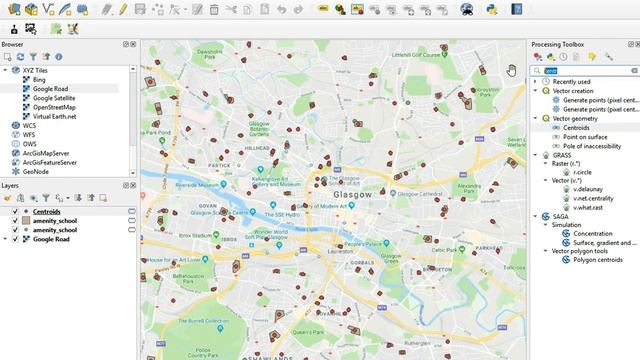 QGIS Tutorial merging OSM polygons and points смотреть онлайн