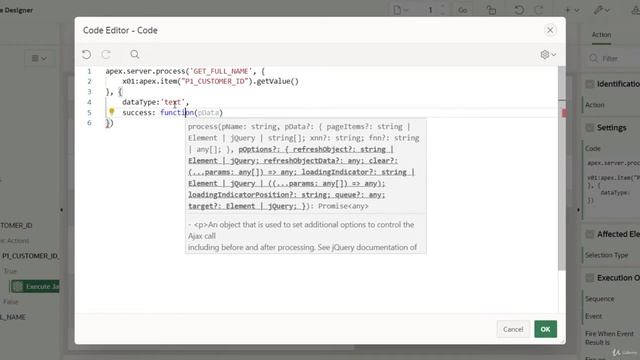 How to Define the Client Logic - AJAX Callback in Oracle Apex - How to use JavaScript in Apex смотреть онлайн