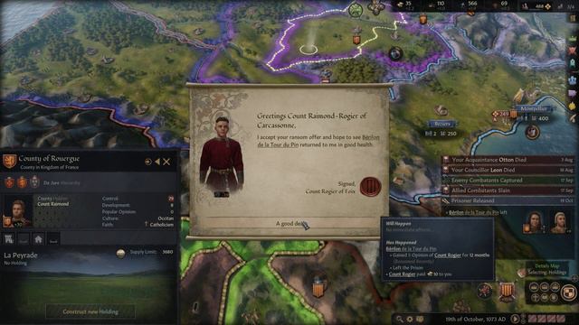 Crusader Kings III - The Count of Carcassonne - From Count to King! Part 2 смотреть онлайн