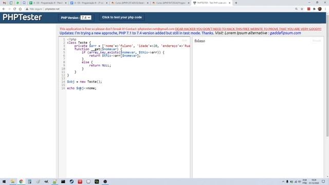 Métodos "mágicos" __get e __set em PHP смотреть онлайн