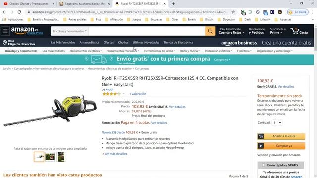 ? ¡Oferta Amazon! Cortasetos Ryobi RHT25X55R barato 108€ ¡47% DTO! Opiniones | Descuentos ? смотреть онлайн