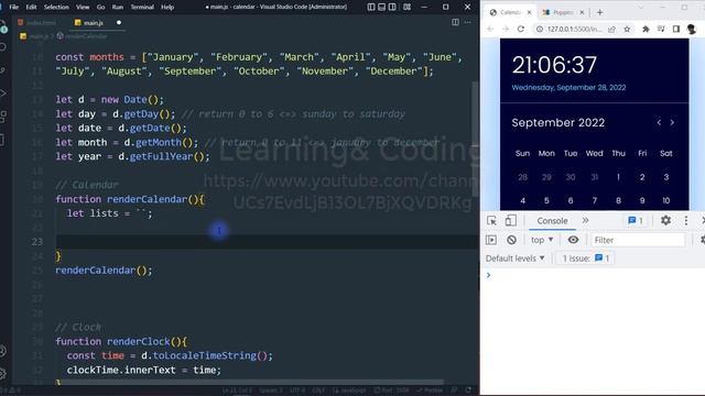 Build a Calendar Clock App with HTML CSS & JavaScript смотреть онлайн