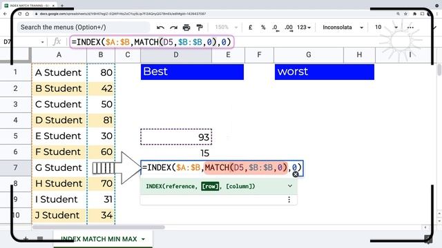 INDEX MATCH - Finding the Highest and Lowest Value Dynamically | Google Sheets Formulas 20 смотреть онлайн