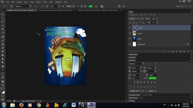 Tutorial membuat poster menggunakan Adobe Photoshop CS6 смотреть онлайн