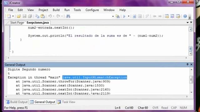 EJEMPLO EXCEPCIÓN JAVA смотреть онлайн