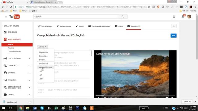 How to edit and download YouTube closed captions, upload subtitles to Facebook (2017) смотреть онлайн