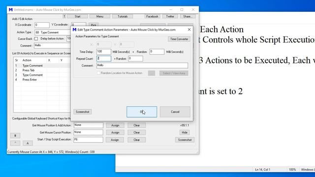Action Repeat Count and Script Repeat Count for Auto Mouse Click by MurGee com смотреть онлайн
