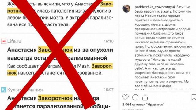 Семья Заворотнюк прокомментировала состояние актрисы / последние новости / рак / сегодня смотреть онлайн